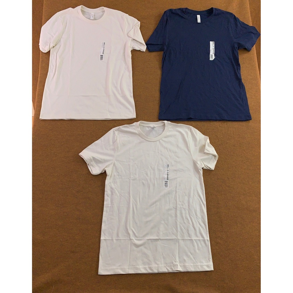 Bella+Canvas Mens M Multi Color 3 Pack Cotton Short Sleeve Crew Neck T-Shirt